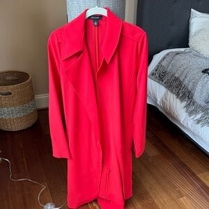 Halogen Women's Vibrant Red Trench Coat
